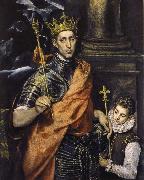 El Greco St Louis,King of France,with a Page oil painting